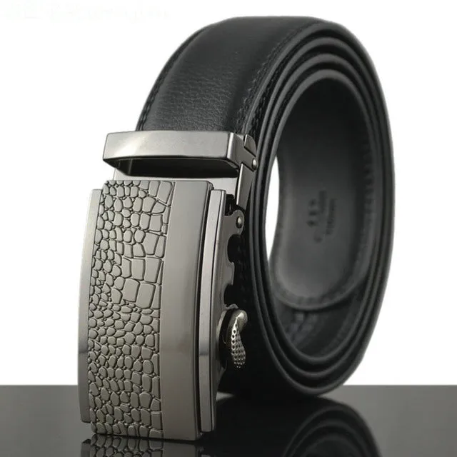 WOWTIGER Belt Man Hot Fashion Cowhide Leather men Designer Luxury Famous High quality Automatic buckle men Belts for men