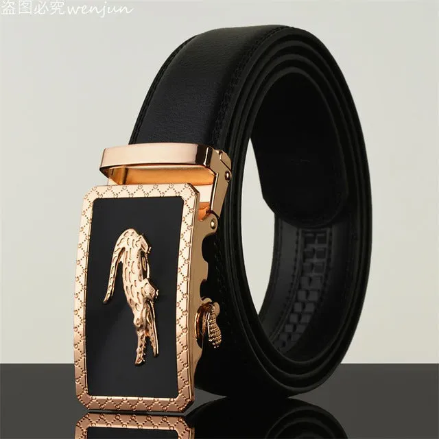 WOWTIGER Belt Man Hot Fashion Cowhide Leather men Designer Luxury Famous High quality Automatic buckle men Belts for men