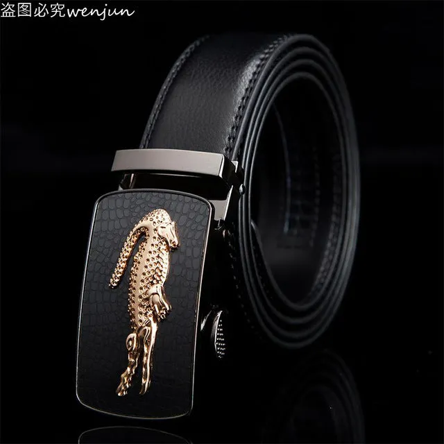 WOWTIGER Belt Man Hot Fashion Cowhide Leather men Designer Luxury Famous High quality Automatic buckle men Belts for men